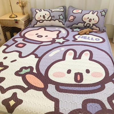 夏季凉感乳胶凉席小兔子乖乖合作款卡通空调软席三件套席子可水洗