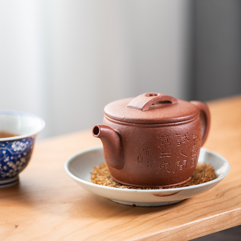 手工宜兴紫砂壶 原矿粗砂降坡泥 曼生十八式 汉瓦壶 180cc 小容量