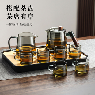 玻璃茶具套装家用轻奢高档泡茶壶新款茶盘客厅办公室喝茶功夫茶杯