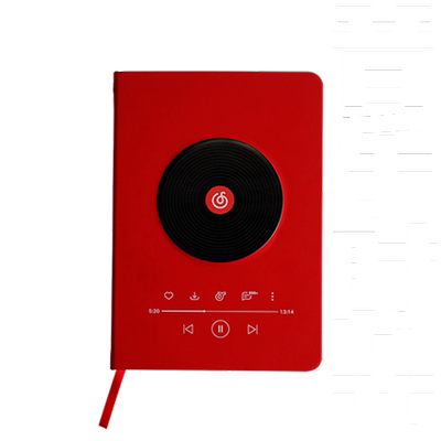 网易云音乐经典红发泡黑胶笔记本