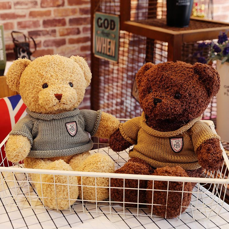 现货毛衣泰迪熊玩偶大号抱抱熊毛绒玩具抓机布娃娃厂家直销