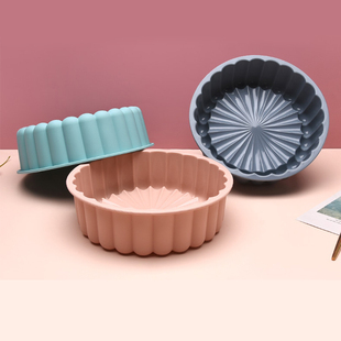 肯趣士多欧式太阳花蛋糕模具食品级硅胶百折欧式圆形马卡龙色烘焙