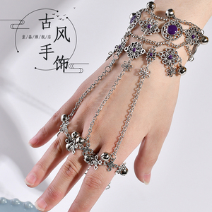 紫霞仙子手链古风古代饰品汉服配饰流苏古装铃铛手链女 会响