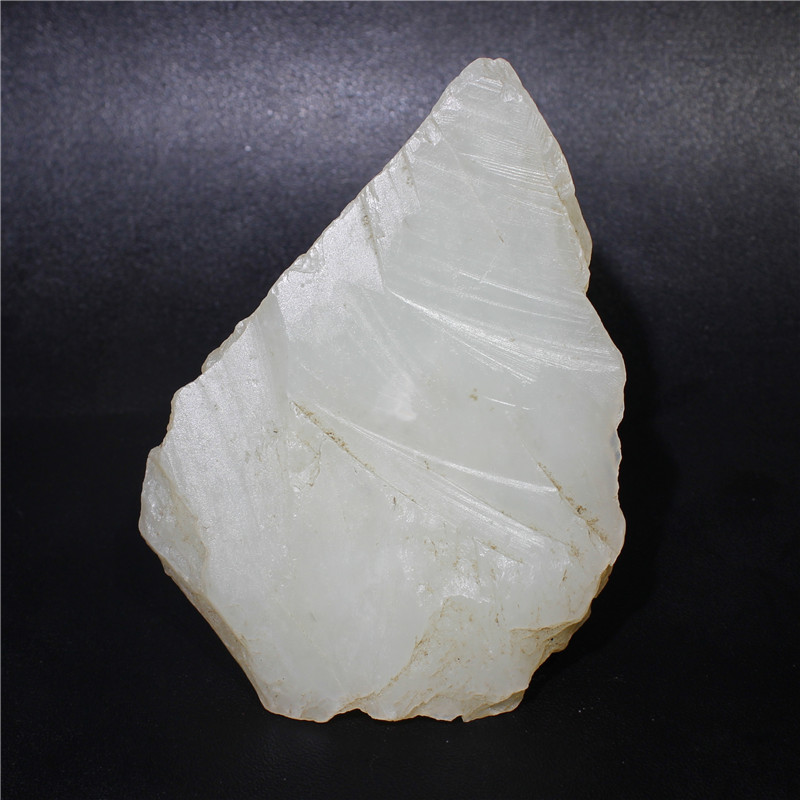 大全—新疆和田白玉天然且末山料原石71克可做刮痧板三角形玉石毛料