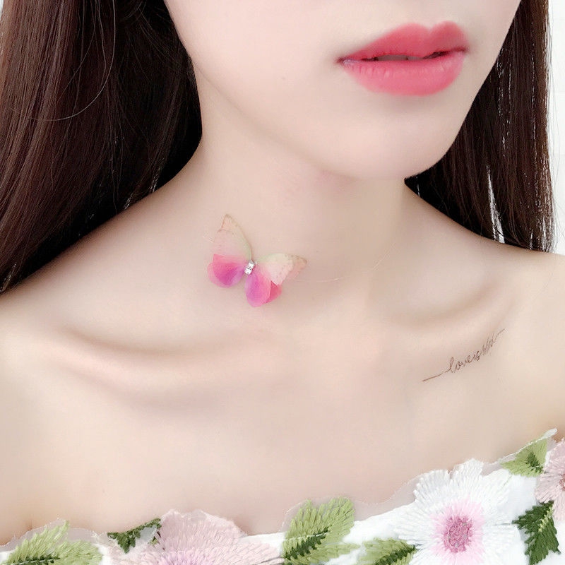 雅梦缇买二送一蝴蝶项链锁骨链女隐形鱼线薄纱项链脖子饰品颈链锁在类目 饰品/流行首饰/时尚饰品新, 项链中 - 来自Buy2taobao.com提供专业的淘宝代购服务
