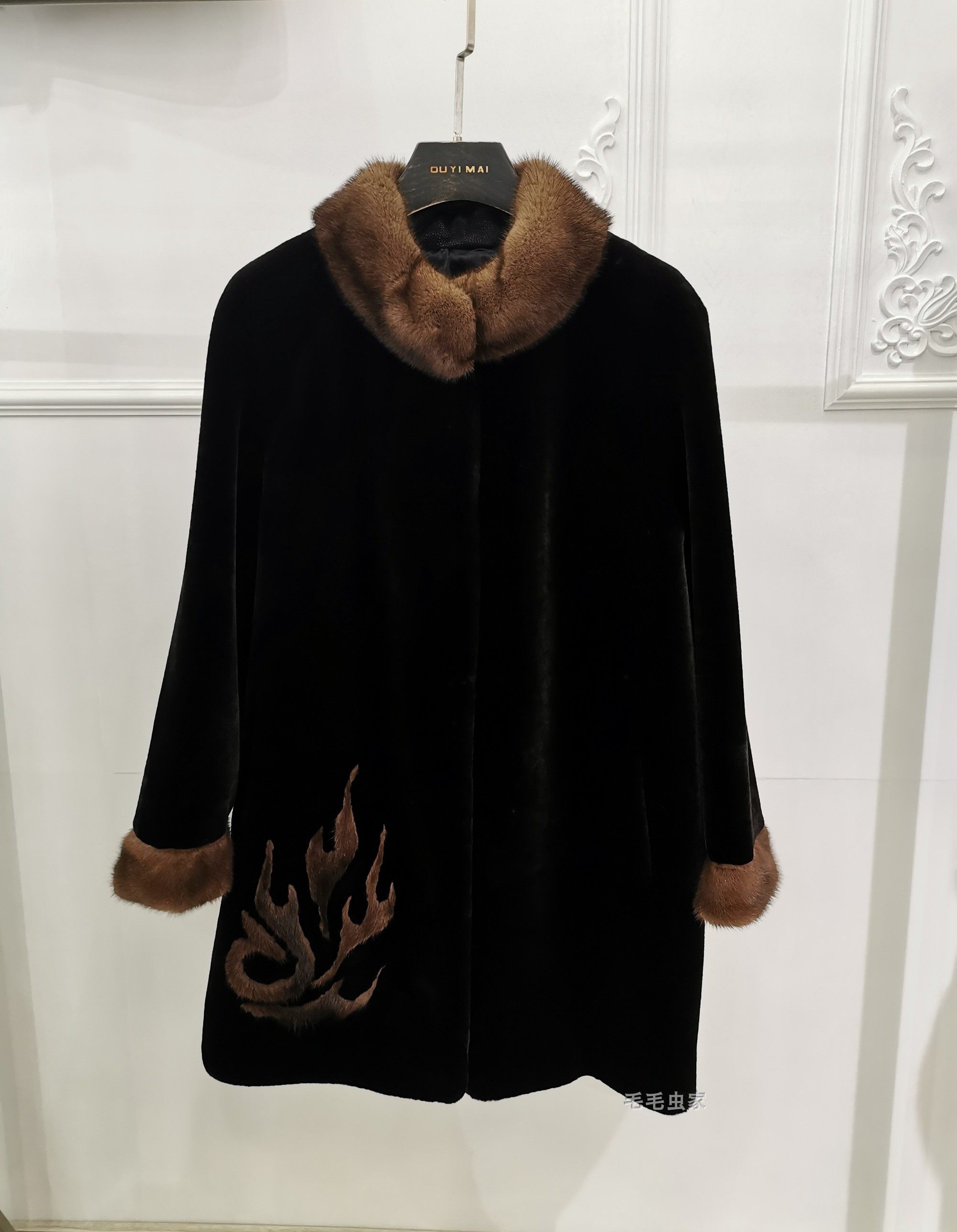 9仿水貂绒外套女短款2020冬季新款小个子加厚毛呢黄金貂毛呢子大衣已