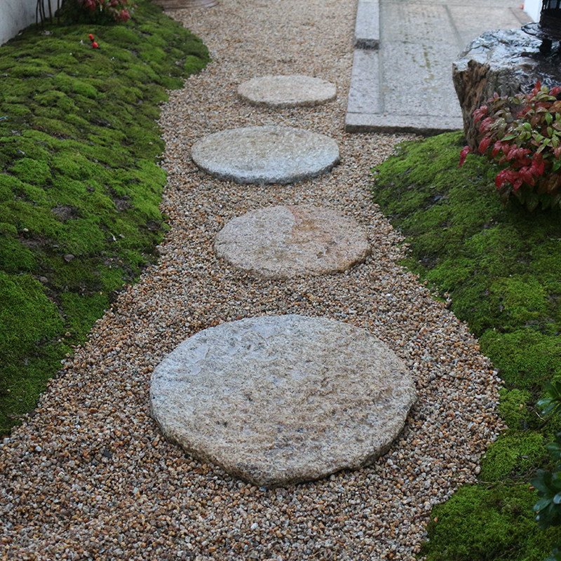 日式庭院枯山水飞石 仿古圆汀步石 踏步石 园林景观庭院圆石板