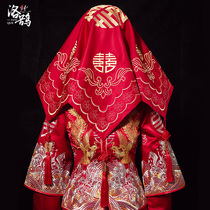 Tiktok, bride's wedding dress, red cover, shaking voice, red gauze, head bridal veil, red show, grain cover.