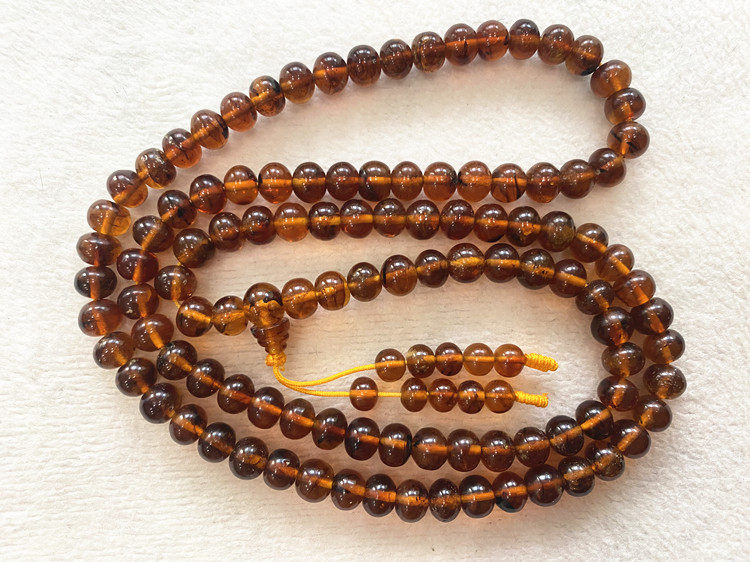 抚顺琥珀_假一赔十 纯天然抚顺琥珀 矿珀豆油红金珀 药珀7毫米 项链