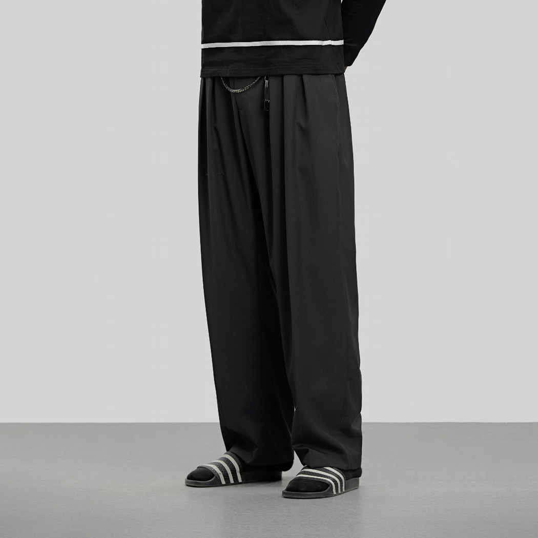【预售】Unawares FW18 Layers Pleated 三层褶宽松长西裤 炭蓝在类目 男装, 休闲裤中 - 来自Buy2taobao.com提供专业的淘宝代购服务