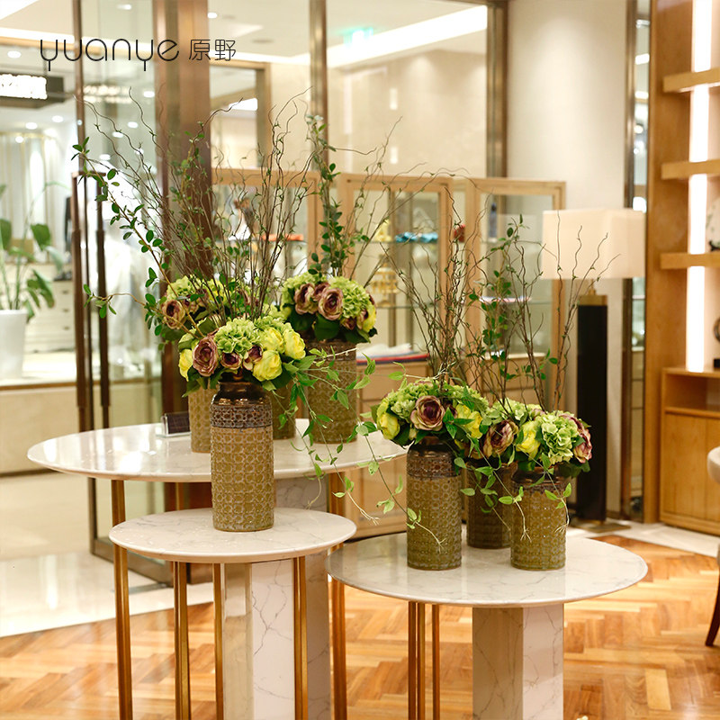 高档酒店大堂桌上仿真花假花大型组合别墅大厅奢华装饰花定做定制