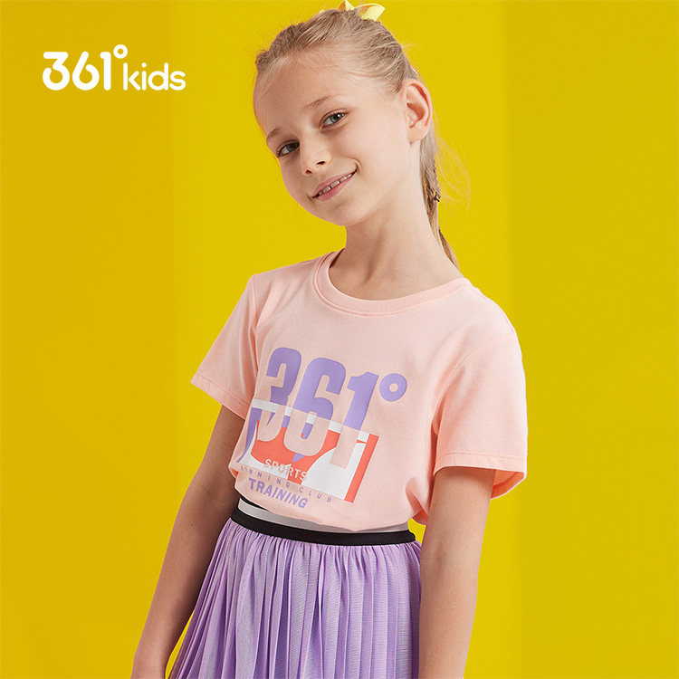 361童装女童短袖2021夏季新款透气吸汗百搭t恤女孩运动短t上衣女