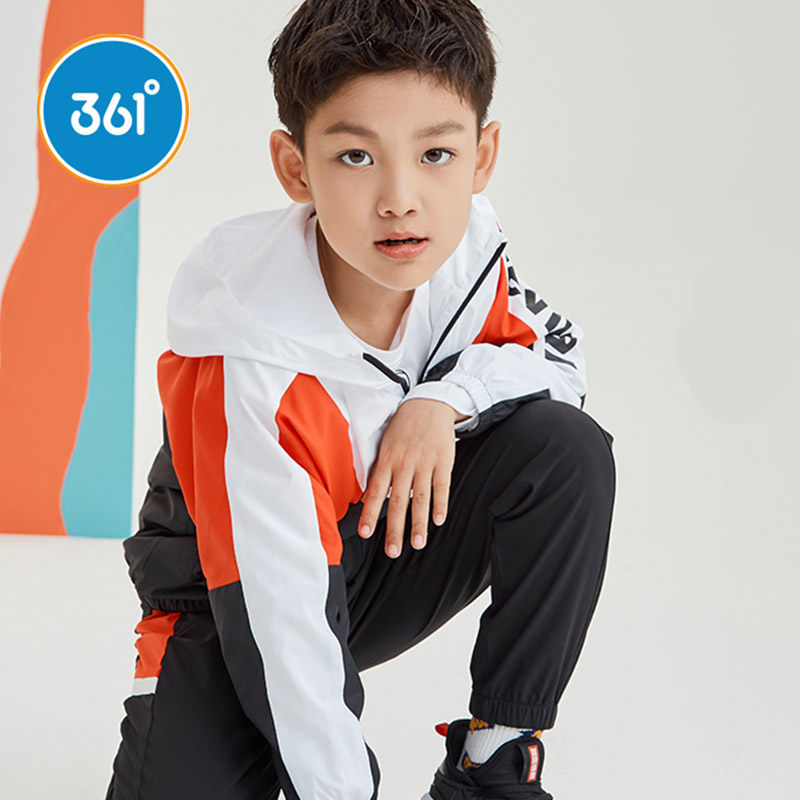 361童装男童长袖外套2021春秋季新款韩版洋气连帽儿童中大童上衣