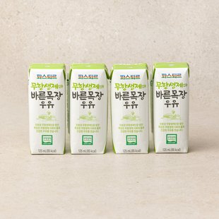 韩国进口 乐天帕斯特牧场牛奶香蕉草莓味乳酸菌饮料 125ml*4盒/组