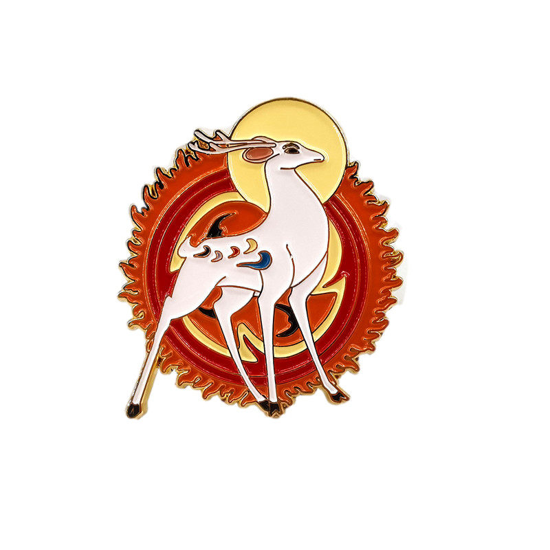 敦煌壁画九色鹿飞天徽章民族风纪念创意胸针文创礼物敦煌石窟礼品