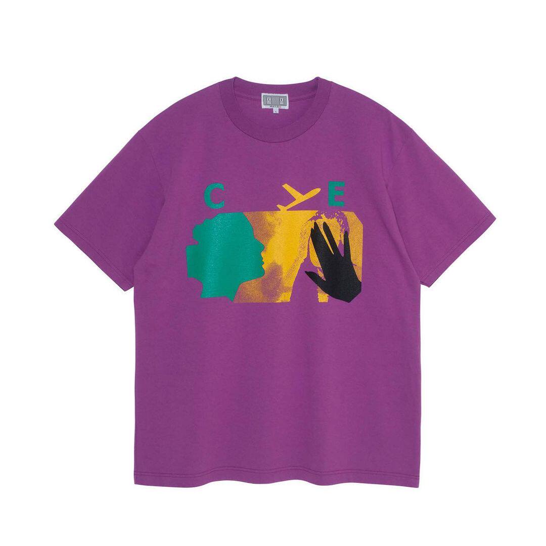 cavempt 日潮c.e 20ss emp tee抽象印花短袖紫色t恤男女同款情侣