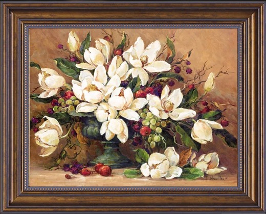 印花dmc十字绣客厅卧室餐厅装饰画欧式风景花卉油画花瓶栀子花开