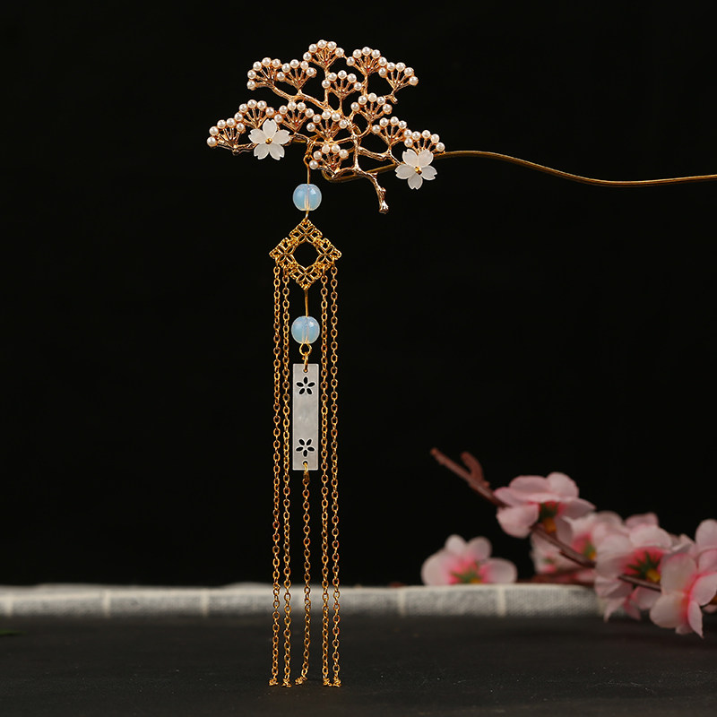 古风发饰古典盘发簪子古代饰品流苏发钗古装汉服配饰头饰超仙气