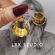 LXX STUDIO| 双层撞色 | ins欧美小众设计耳饰肌理感重工金属耳环
