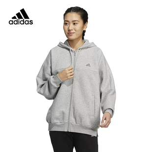 正品Adidas/阿迪达斯女子百搭经典加绒保暖防风连帽外套 HM2813