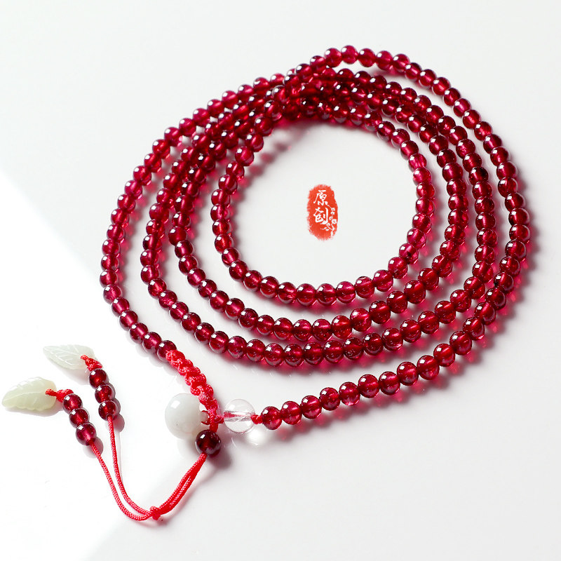 亲宝水晶天然酒红石榴石腰链 女款腰链手链项链原创首饰品 - 亲宝水晶