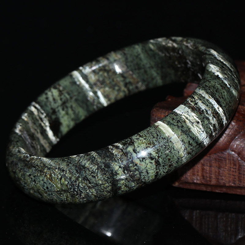 异象级罕见猫眼异象蛇纹玉手镯女款千层异象纹路玉石镯子饰品