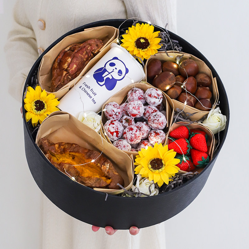 创意礼品零食花束diy手工制作材料包入冬四件套礼盒奶茶水果花盒