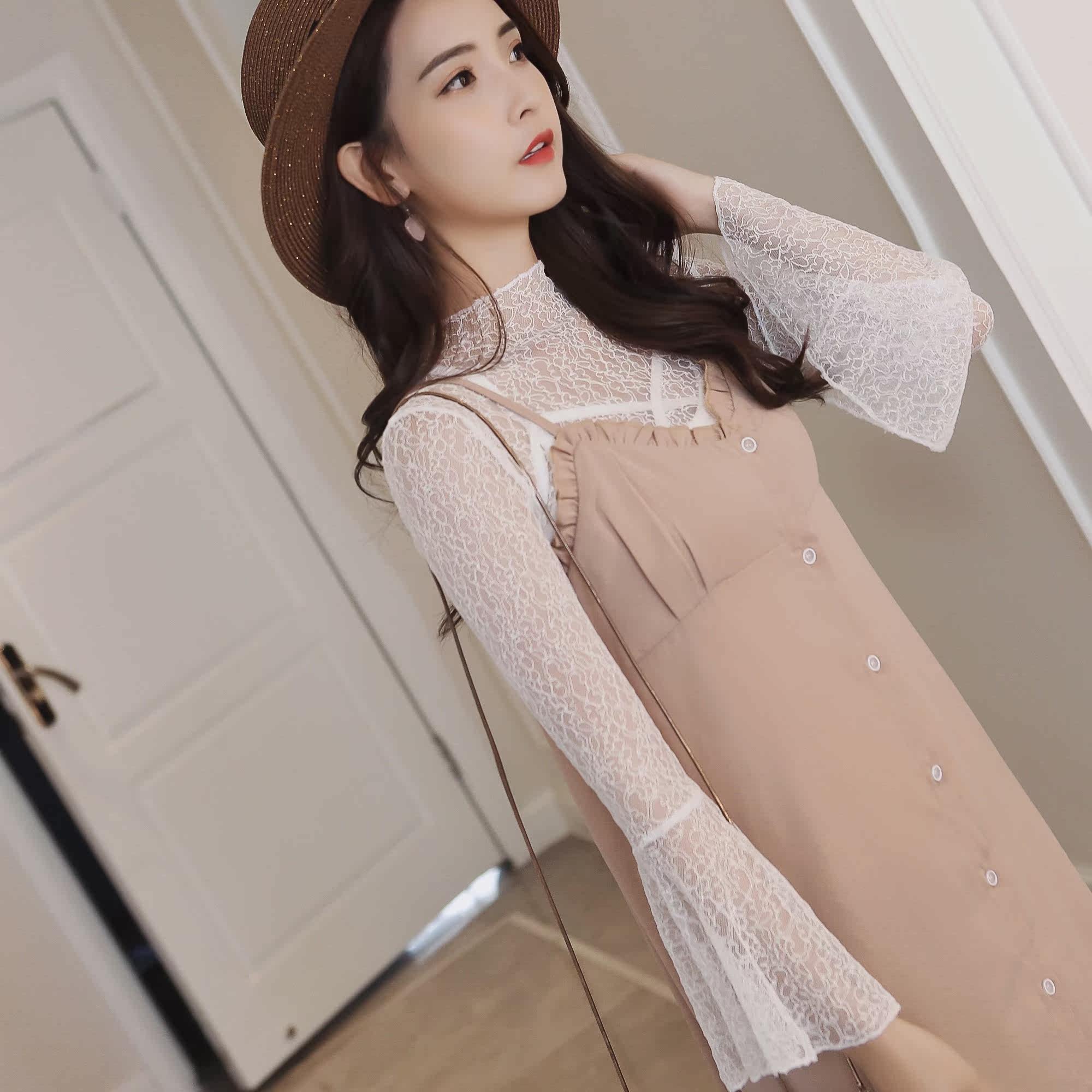 特价透视网纱上衣女2017新款