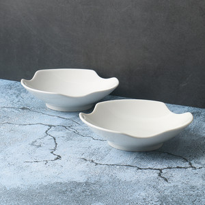 【法国订单 孤品】白色异形水果盘【高端 新骨瓷】个性菜盘