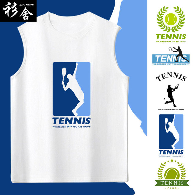 网球运动爱好者tennis网球俱乐部可定制工作服装无袖T恤衫男背心