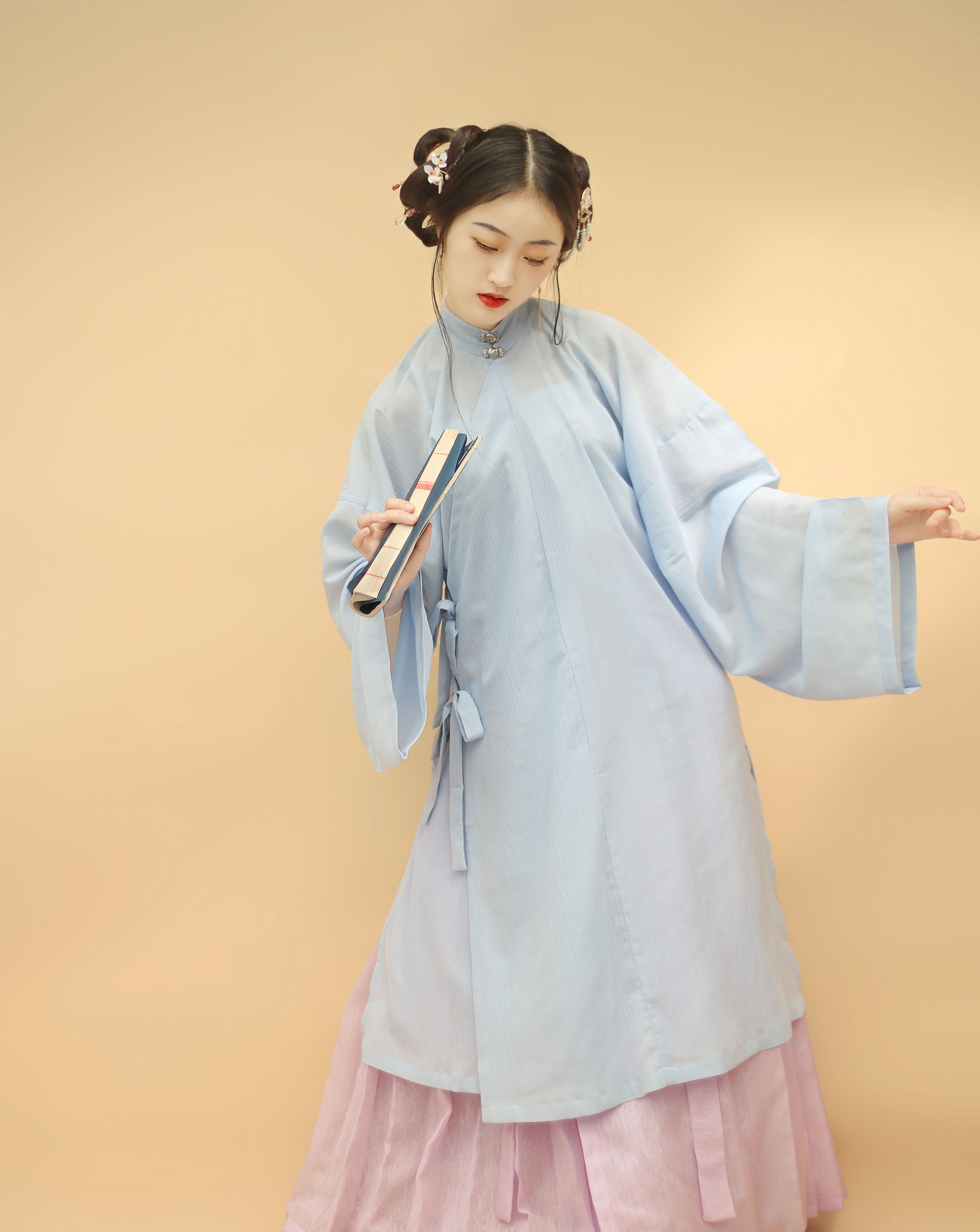 【思君亭】汉服女明制竖领斜襟长衫雪纺日常特价现货