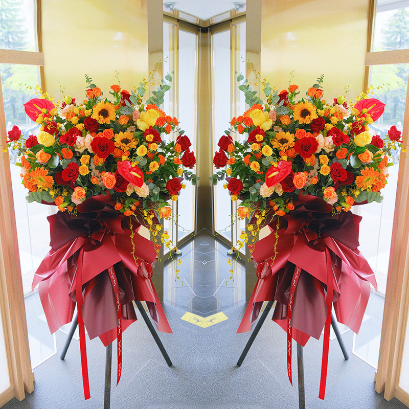 高档开业花篮北京同城速递韩式花篮开业鲜花乔迁庆典演出画展准用