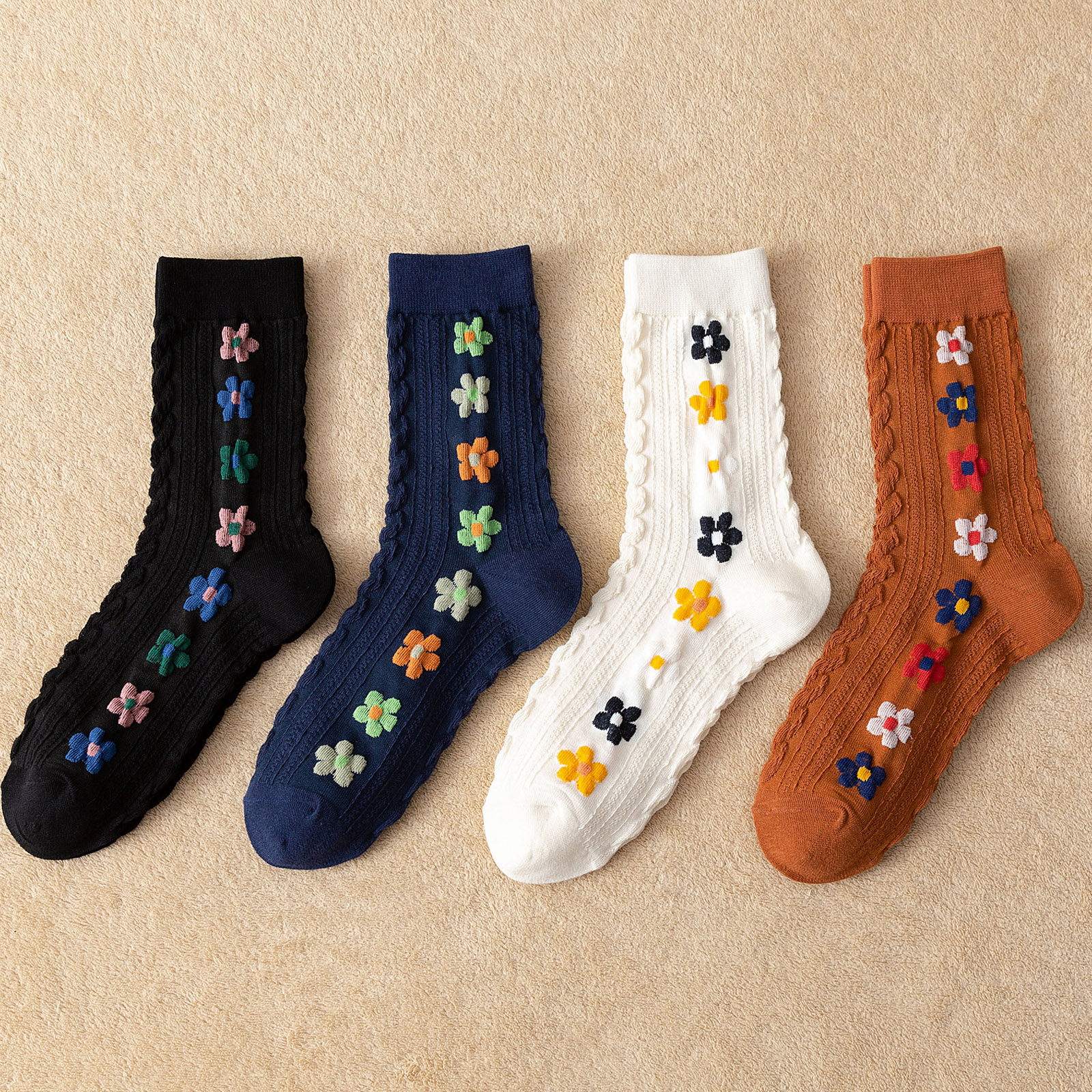 袜子女中筒袜纯棉ins潮可爱日系外穿韩国网红款春秋长筒夏季薄款