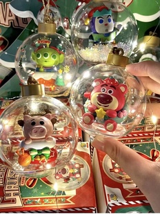 正版迪士尼玩具总动员系列圣诞惊喜球系列盲盒可爱草莓熊挂件礼物