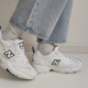 New Balance NB老爹鞋IU同款白色厚底增高女子运动休闲鞋WX608WT