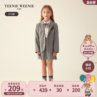 TeenieWeenie Kids小熊童装女童23年秋季英伦西装外套百褶裙套装