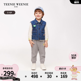 TeenieWeenie Kids小熊童装24年春新款男宝宝休闲牛仔马甲外套