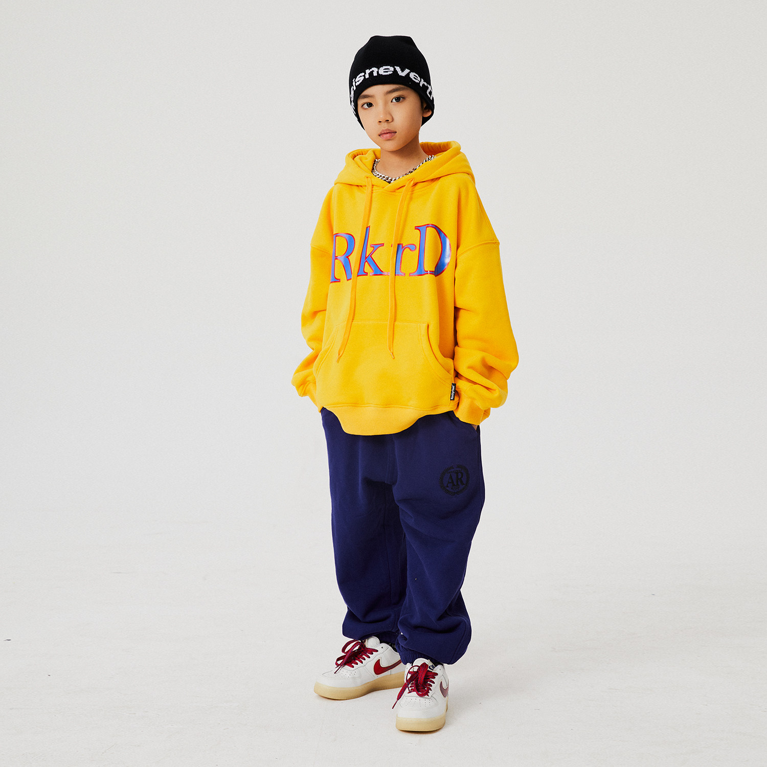 秋冬新款街舞儿童潮服套头连帽卫衣卫裤hiphop街舞套装儿童演出服