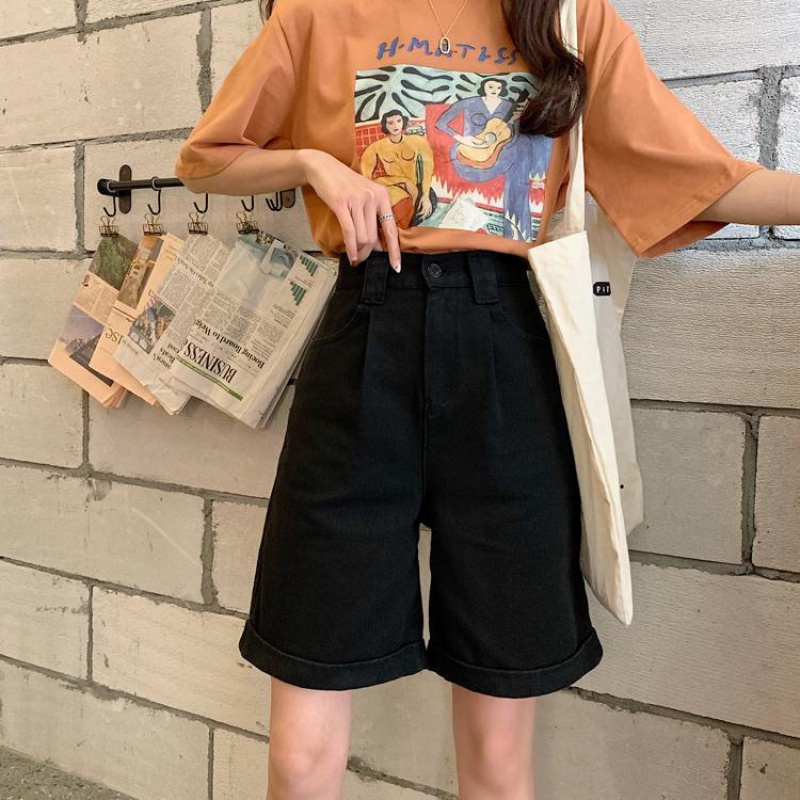 夏季新款胖妹妹寬松工裝五分褲潮新款高腰顯瘦牛仔短褲女大碼女裝在類目 女裝/女士精品, 牛仔褲中 - 來自Buy2taobao.com提供專業的淘寶代購服務