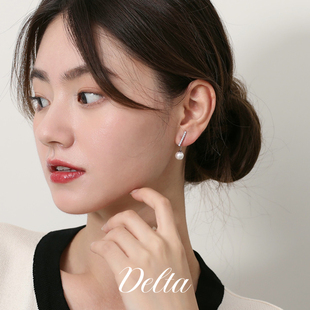 DELTA设计感珍珠耳环无耳洞蚊香盘耳夹女简约气质高级感耳钉耳饰