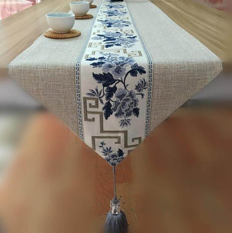 桌旗茶几茶桌中式式禅意长条茶台蜡染大号长方形桌旗