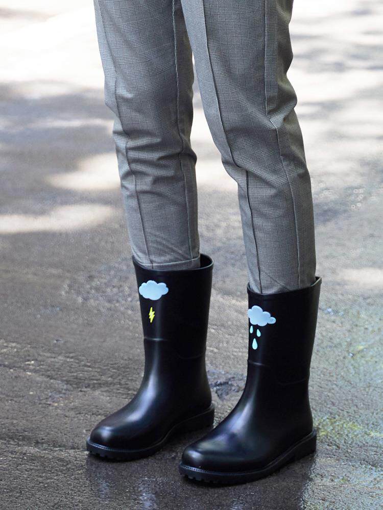 女中筒秋冬水靴水鞋时尚防水鞋果冻胶鞋户外套鞋防滑成人雨靴优惠券