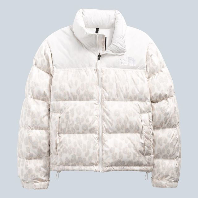 the north face北面女款2021秋冬经典复古1996简约白色印花羽绒服