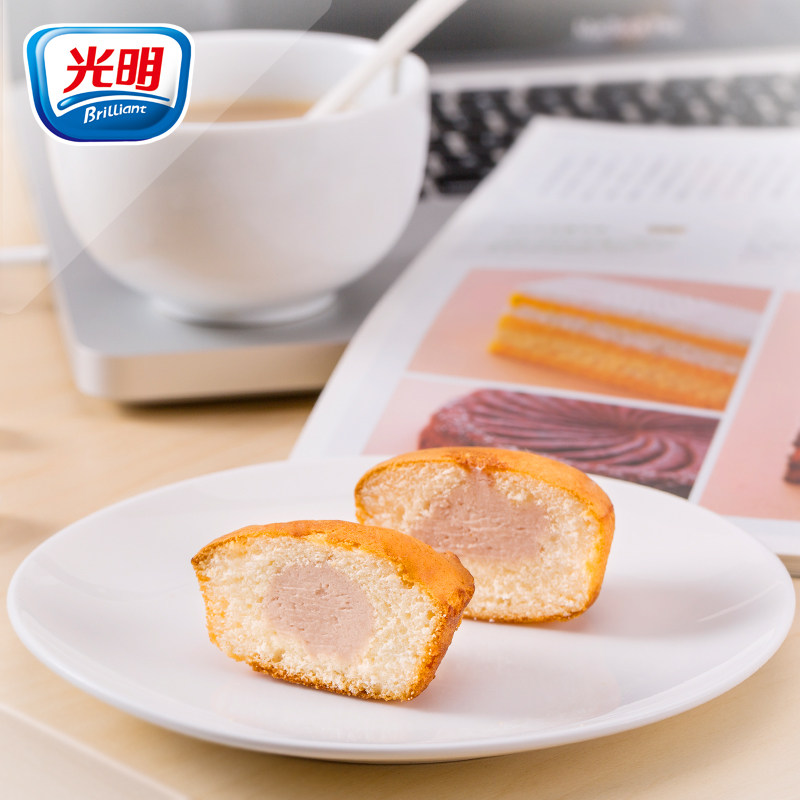 brilliant光明巧克力味注心蛋黄派 休闲零食营养早餐糕点880克/箱