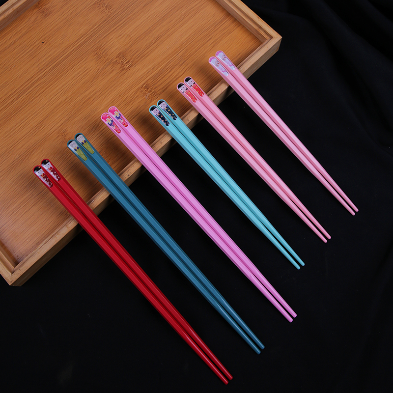 家庭筷子专人专用一家三四口彩色分人分色一人一筷卡通可爱儿童快
