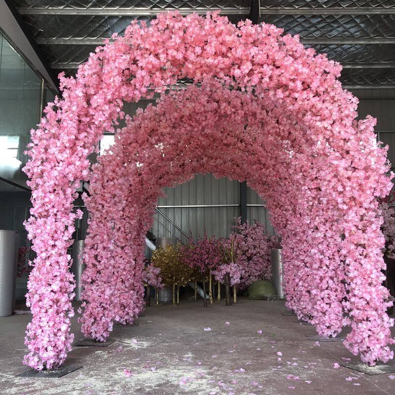 婚庆道具仿真樱花花门幸福门绢花拱门结婚拱门开业活动店庆花门