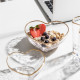 燕窝碗甜品碗盅心形水晶碗锤纹金边玻璃碗家用可爱爱心沙拉碗料理