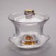 藏金玻璃盖碗描金大茶杯日式耐热透明功夫茶具大号加厚金山泡茶碗