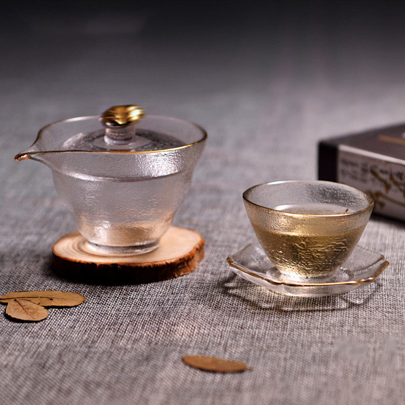 初雪锤纹茶碗冲茶器玻璃盖碗茶杯品杯子功夫茶具大号公道杯泡茶器