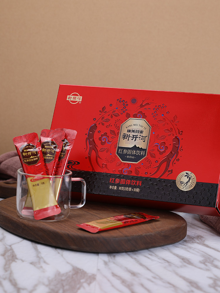 康美新开河红参固体饮料颗粒饮品人参红参液精华浓缩口服袋装30袋